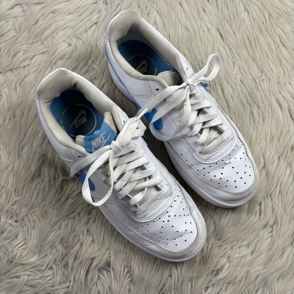 Nike Court Women's 8.5 White Blue Vision Low Next Nature Sneakers Street Urban - Picture 3 of 8